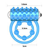 Вібраційне кільце, насадка на пеніс Lumino Play Lovetoy синє світіння TPE, фото 2