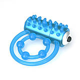 Вібраційне кільце, насадка на пеніс Lumino Play Lovetoy синє світіння TPE, фото 3