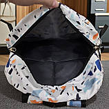 Підлітковий рюкзак — білий жіночий з кольоровим принтом (20231025), фото 4