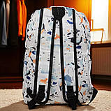 Підлітковий рюкзак — білий жіночий з кольоровим принтом (20231025), фото 2