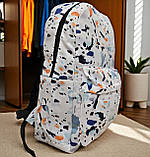 Підлітковий рюкзак — білий жіночий з кольоровим принтом (20231025), фото 3
