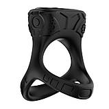 Ерекційне кільце, вібро кільце для члена Love Distance Triple Fun Ring Black силікон, фото 2