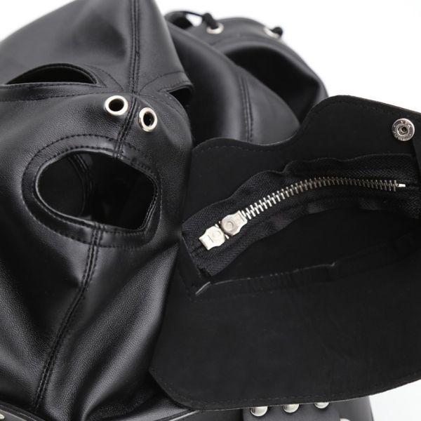 Маска для БДСМ, маска з вирізами Removable Zipper знімний мундштук, фото 1