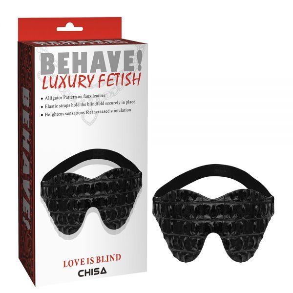 Маска, маска для БДСМ Behave! Luxury Fetish Love is Blind текстура шкіри крокодила, фото 1