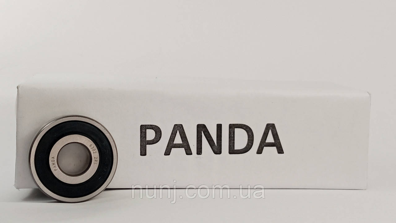 Підшипник 6302-2RS Panda (180302) розміри: 15*42*13 кульковий радіальний закритий, фото 1