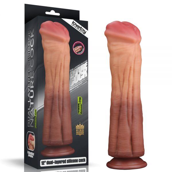 Імітатор фалоса, фаллоімітатор Lovetoy Dual Layered Silicone 12 дюймів, фото 1