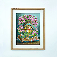 Схема для вишивання бісером Весна - книжка і будиночок А3Н_571