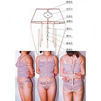 Шибарі мотузка, канатний костюм 60004 червоний поліестер