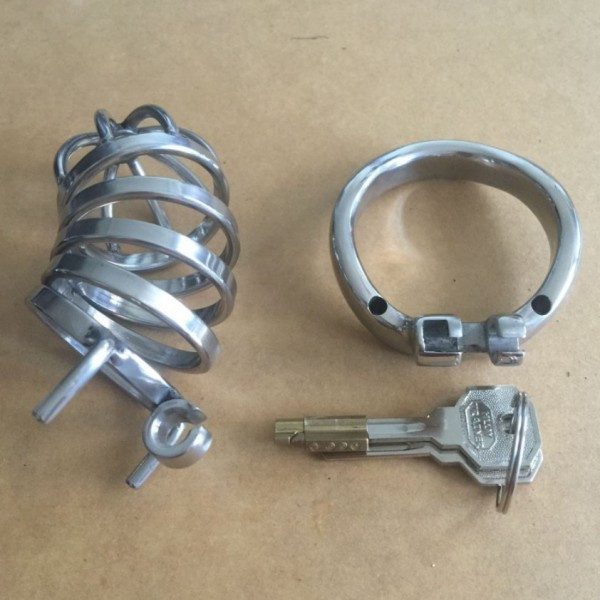 Чоловічий пояс вірності, сталевий фіксатор Stainless Steel Super Small 9 cm, фото 1