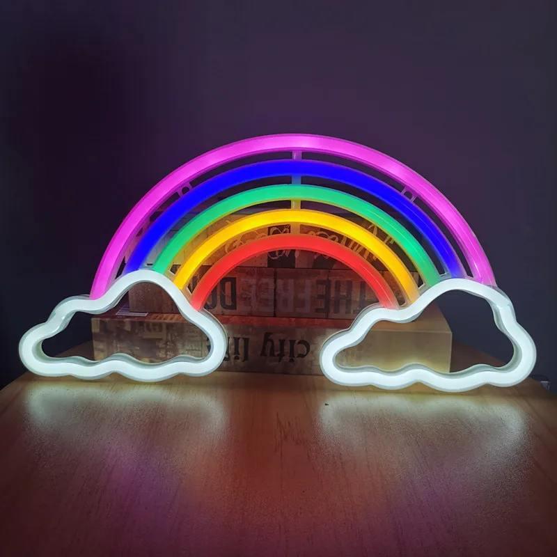 Неоновый ночник Cloud & Rainbow | Радуга и облака на USB и батарейках