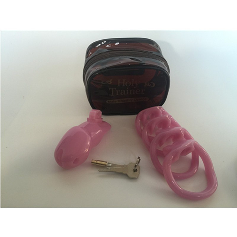Пояс вірності для чоловіка, пристрій цнотливості на пеніс Holy Trainer V2 рожевий, біоджерело, фото 1