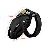 Пояс вірності, чоловічий пояс вірності Silicone Chastity Cage чорний силікон малий розмір, фото 2