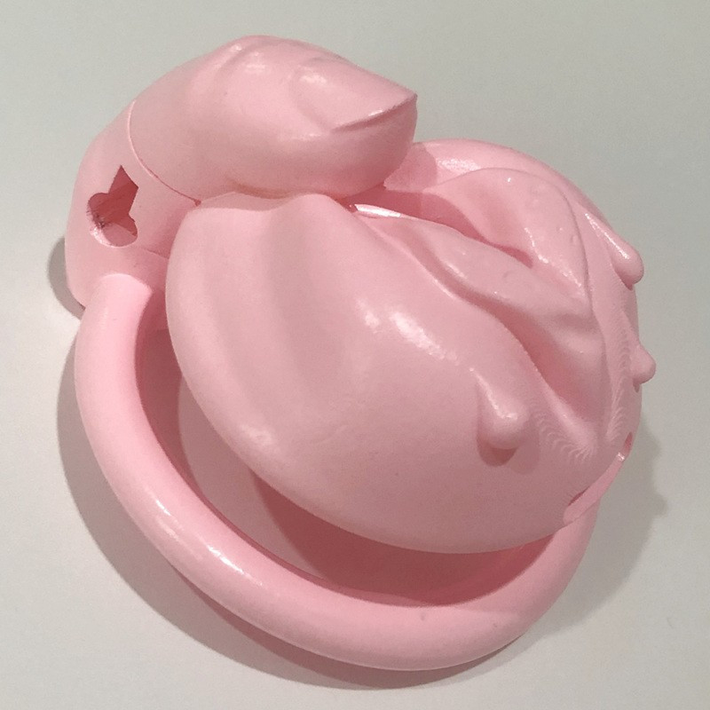 Пояс вірності, чоловічий пристрій Female Genital Chastity Device Blue 3 кільця, один замок, фото 1
