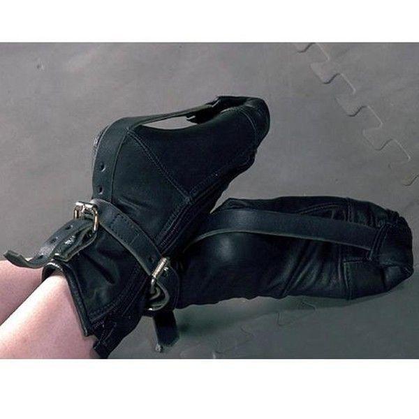Наножники, фіксатори Adjustable Bondage Shoes шкіряні чорні, фото 1