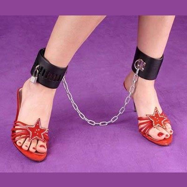 Наножники шкіряні, фіксатори для ніг LeatherMaster натуральна шкіра ланцюг, фото 1