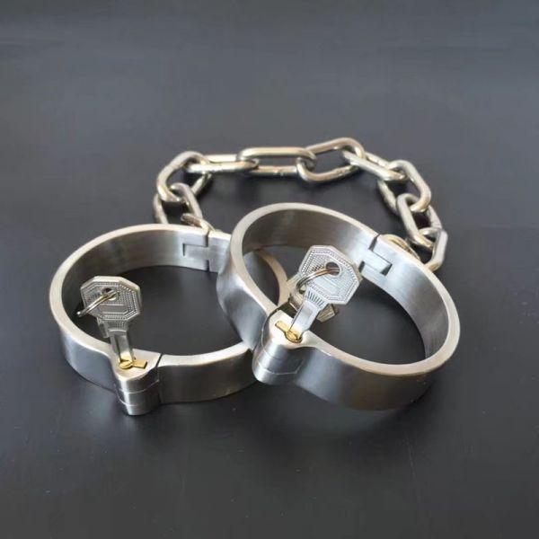 Наножники, фіксатори для ніг Latest Design Male Bolt Lock Stainless Steel Anklets овал 8.7x7.2 см, фото 1