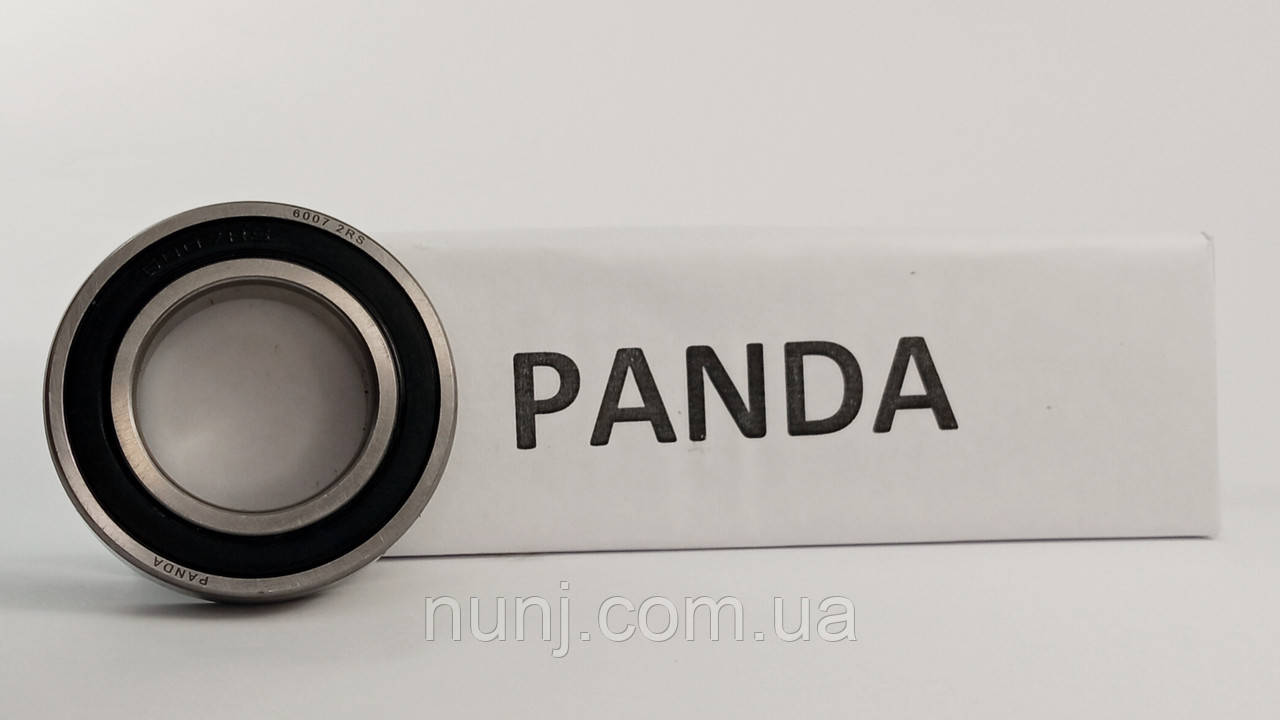 Підшипник 6007-2RS Panda (180107) розміри: 35*62*14 кульковий радіальний закритий, фото 1