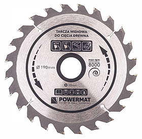 Універсальний пиляльний диск 190x30 Powermat 24z TDD-190x30x24Z диск для циркулярки