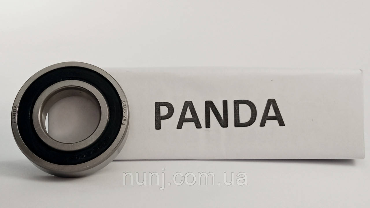 Підшипник 6206-2RS Panda (180206) розміри: 30*62*16 кульковий радіальний закритий, фото 1