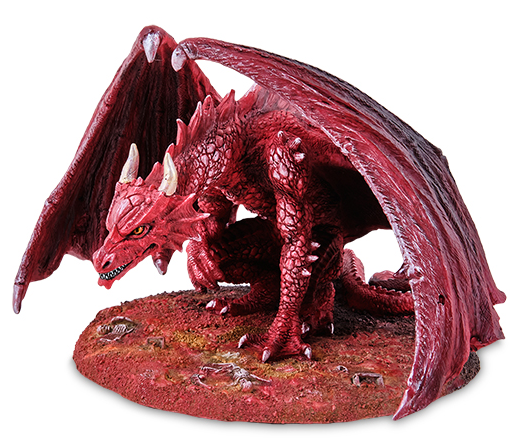 Декоративна статуетка у стилі фентезі "Червоний дракон" з полістоуну від італійського бренду Veronese 25 см, фото 1
