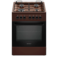 Плита газоелектрична коричнева Grunhelm AG6612BR-0 із кришкою