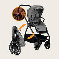 Коляска Lionelo MERIL 2IN1 GREY STONE, з люлькою, автокріслом і прогулянковим блоком, до 22 кг, фото 4