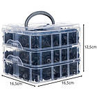 Універсальний набір кліпс Iso Trade Xtrobb 24297 — 620 шт, з інструментами, кейс 3‑рівневий, фото 2