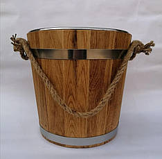 Відро 7 л (дуб) з металевою вставкою, фото 2