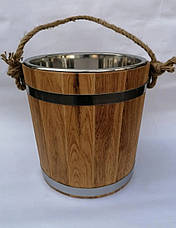 Відро 7 л (дуб) з металевою вставкою, фото 3