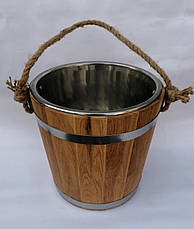 Відро 7 л (дуб) з металевою вставкою, фото 5