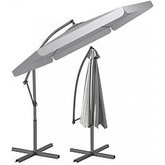 Садова розкладна парасоля Funfit Garden (діаметр – 3 метри) з боковою стійкою, сіра