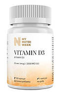 Вітамін Д3, Vitamin D3, My Nutri Week, 50 мкг (2000 МО), 120 капсул