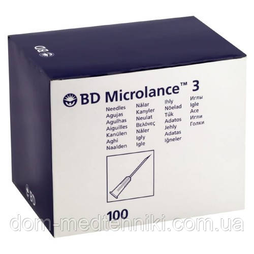 Голка з кріпленням Luer-Lock для мезотерапії | карбокситерапії BD Microlance 23G (0,6 mm x 40 mm), 100 шт.