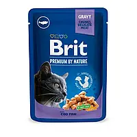 Brit Premium Cat (пауч) Кусочки в соусе с ТРЕСКОЙ для кошек / 100 гр