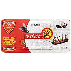 Клейова пастка для тарганів та побутових комах Кукарача стоп 16*9 см Agromaxi