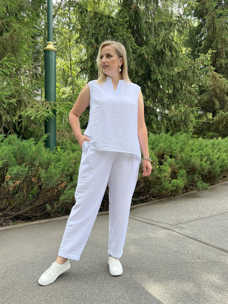 Костюм брючний Денді білий, фото 1