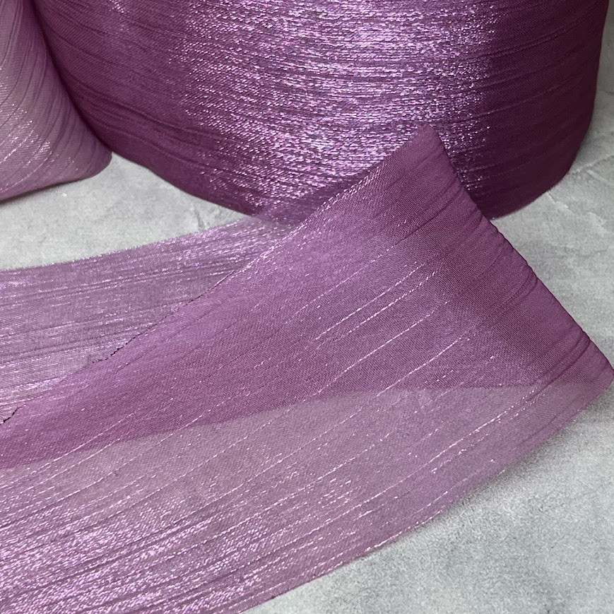 Органза (стрічка) 6 см, фіолетовий, арт 018516, 1 ярд (91 см), Фіолетовий, фото 1