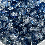Скляні намистини "Бите скло" 8 мм, колір синій-прозорий, арт 018522, уп 98-100 шт, Різнокольоровий, фото 2