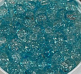 Скляні намистини "Бите скло" 8 мм, колір бірюзовий-прозорий, арт 018527, уп 98-100 шт, Різнокольоровий, фото 2