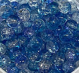 Скляні намистини "Бите скло" 8 мм, колір синій-блакитний-прозорий, арт 018529, уп 98-100 шт, Різнокольоровий, фото 2
