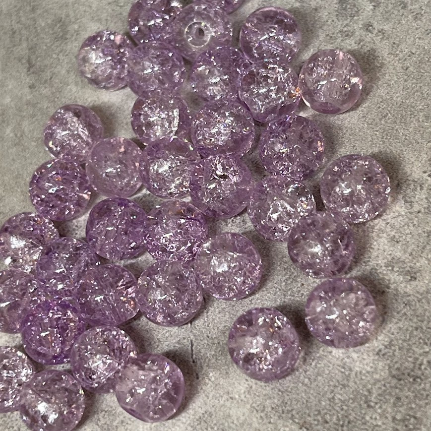 Скляні намистини "Бите скло" 8 мм, колір бузковий-прозорий, арт 018530, уп 98-100 шт, Різнокольоровий, фото 1