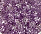 Скляні намистини "Бите скло" 8 мм, колір бузковий-прозорий, арт 018530, уп 98-100 шт, Різнокольоровий, фото 2