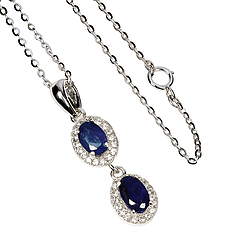 Сапфір срібне кольє, 0148ПС