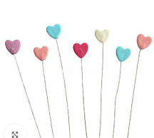 Набір цукрових прикрас "Сердечка на дротиках пастель"
