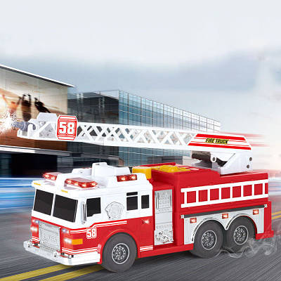 Інтерактивна пожежна машина пожежка з подачею води / Іграшкова техніка для дітей світло звук рухомі деталі