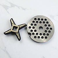 Ніж і сітка для м'ясорубки X3-99, харчова сталь (Решітка з ножем на м'ясорубку)