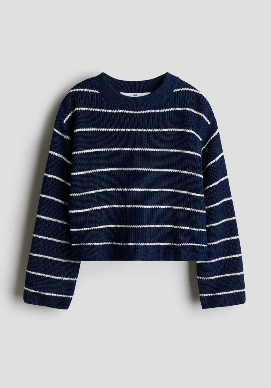 Джемпер темно-синій у смужки H&M 134/140, 146/152, 158/164, 170см