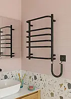 Электрический полотенцесушитель Стандарт 6 Черный с терморегулятором