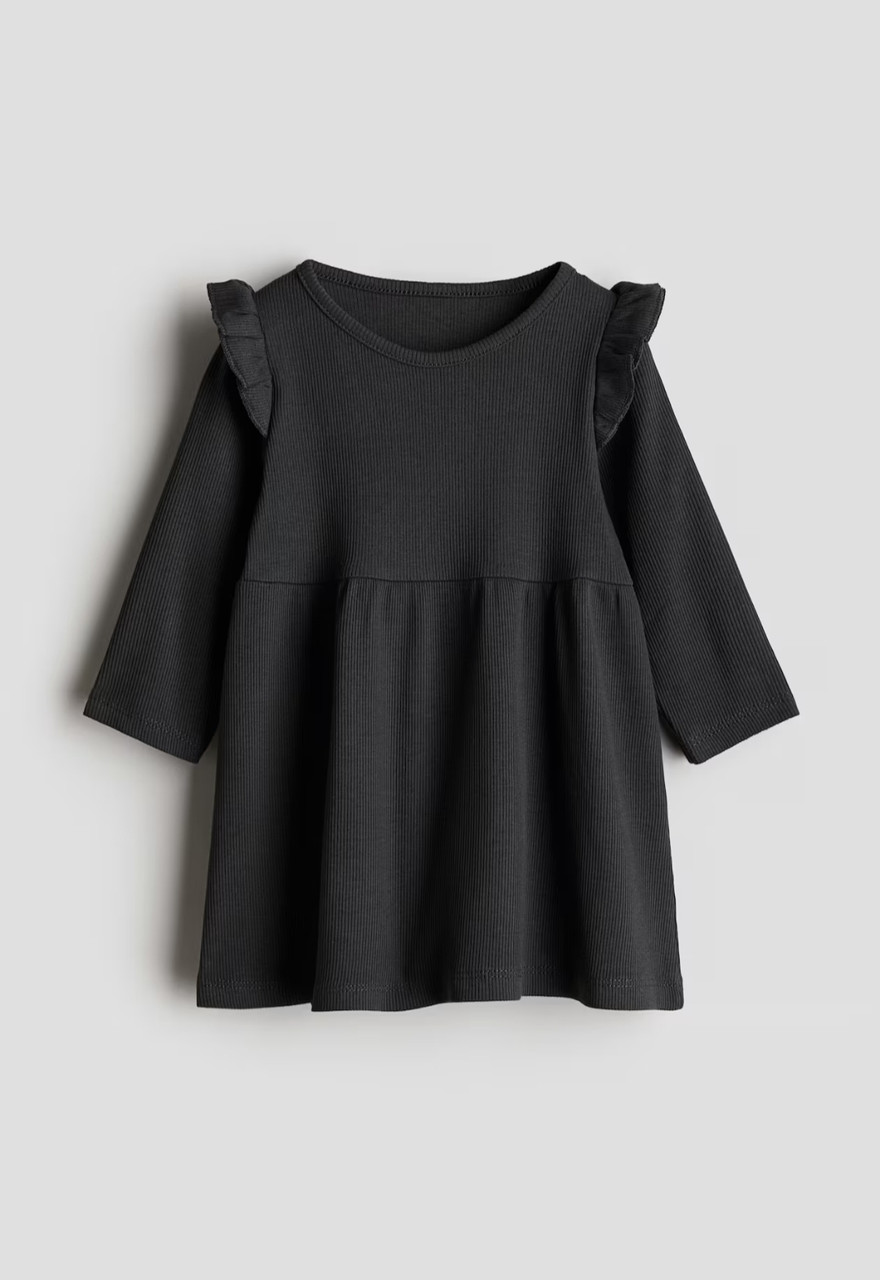Сукня з джерсі до рубчика темно-сірий H&M 86, 92, 98, 104см