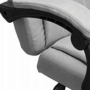 Офісне крісло BOSS KO22SZ Premium з підніжкою, Сіре комп'ютерне крісло, фото 7